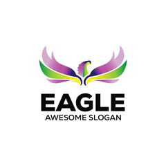 Fototapeta premium Eagle head mascot illustration logo vector design