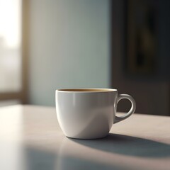 Ceramic mug of coffee mockup on the table