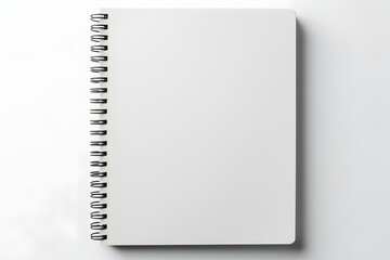 Spiral blank open notebook mockup isolated on white background. Template for design, top view