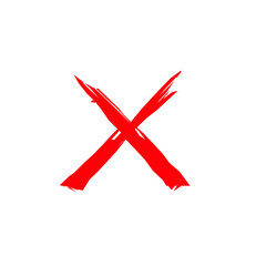 Hand drawn cross brush stroke