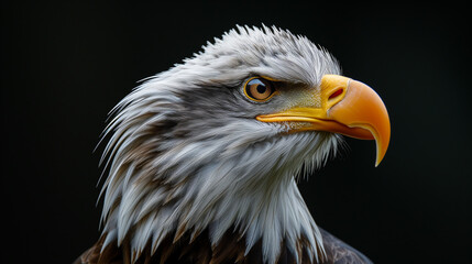 Obraz premium Portrait of an eagle on a dark background