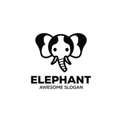 Elephant mascot illustration logo design vector