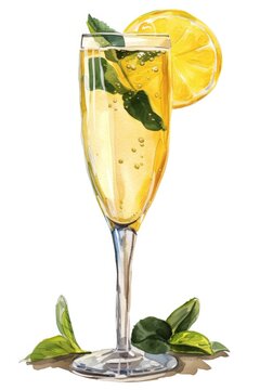 digital painting fabulous French 75 cocktail 