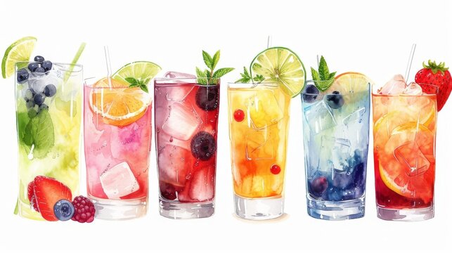 digital painting fabulous line of cocktails 
