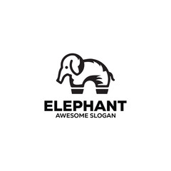Elephant mascot illustration logo design vector