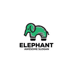 Elephant mascot illustration logo design vector