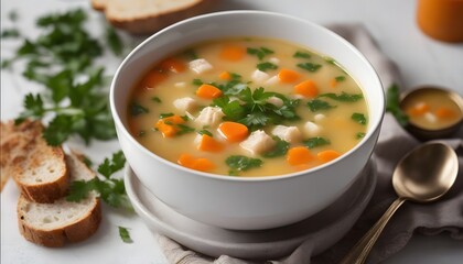 Hearty bowl of homemade soup