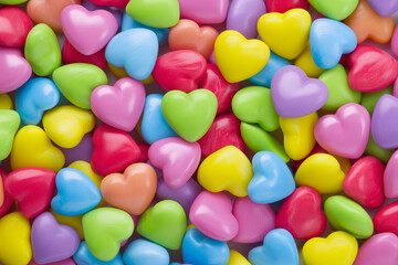 Colorful Candy Heart Background