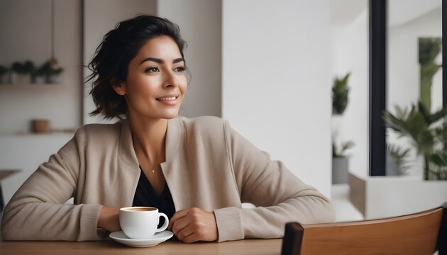 Relaxed coffee drinker