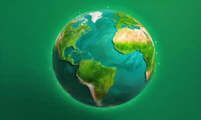 Fototapeta premium Earth day concept on white background, World environment day