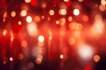 Obraz premium Abstract red bokeh lights. Red bokeh background. Generative AI