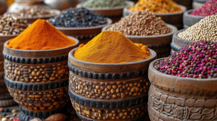 Grain spices and curry powder for sale at Darajani Market in Stone Town, Zanzibar