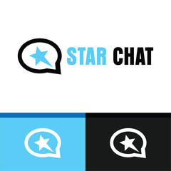 Star Chat Logo Design. Simple and Modern. Vector illustration