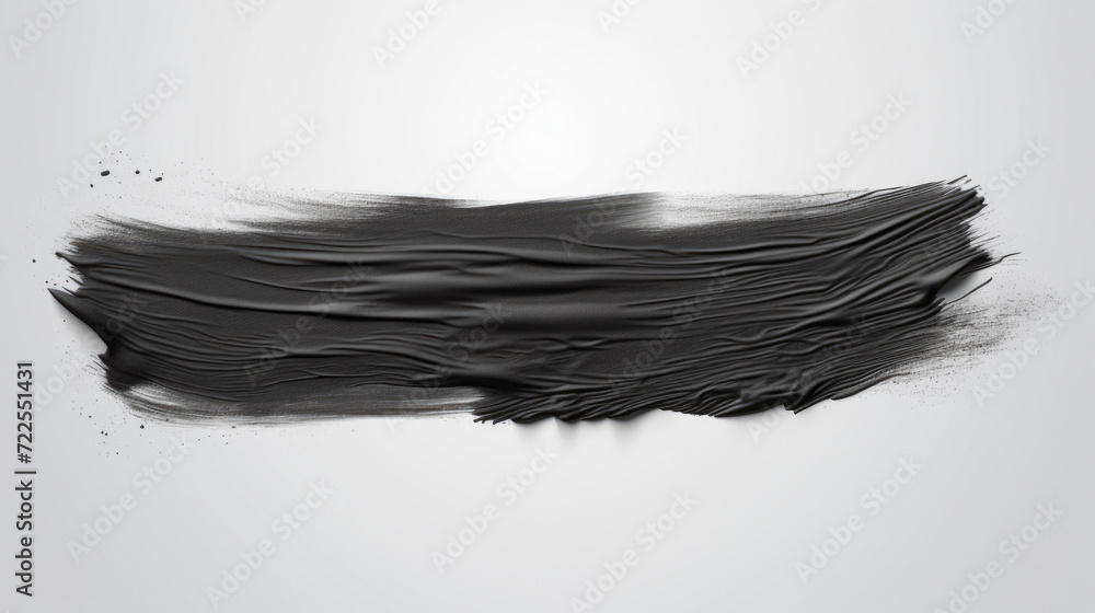 Poster simple brush stroke of black paint on clean white background. perfect for adding minimalist touch to