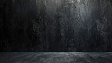 Black, dark and gray abstract cement wall and studio room , interior texture for display products....