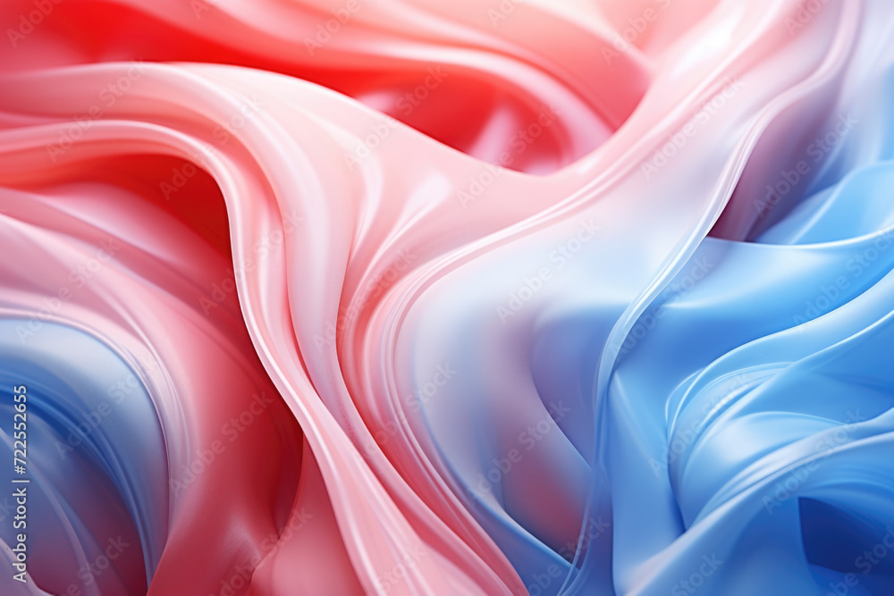 Poster detailed close-up of vibrant red and blue fabric. perfect for adding pop of color to any project or 