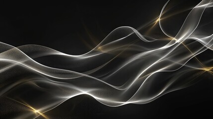 Fototapeta premium Modern Black Background Line Light Abstract