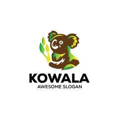 koala head mascot illustration logo design