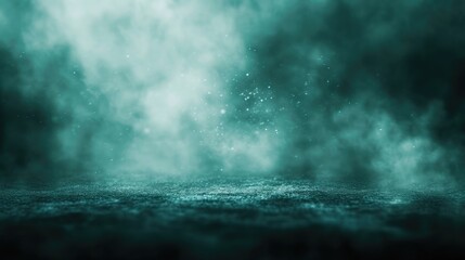 Fototapeta premium White green blurred gradient on dark grainy background, glowing light spot, copy space