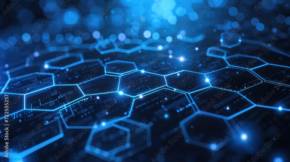 Poster abstract background hexagon network technology