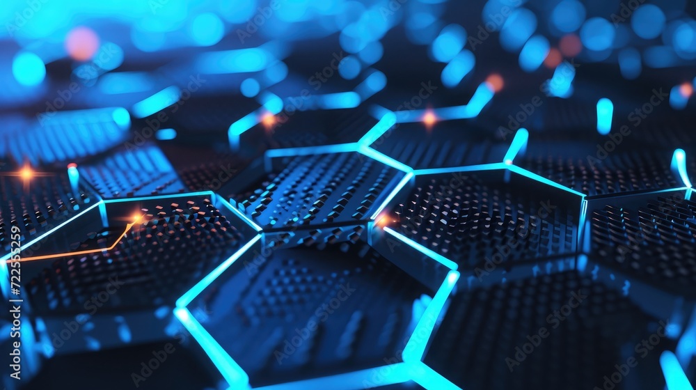 Poster abstract background hexagon network technology