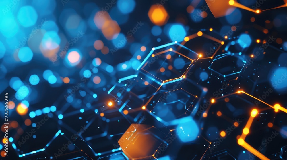 Aufkleber abstract background hexagon network technology