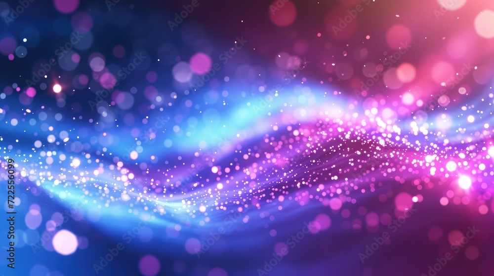 Poster beautiful colorful light effect of neon glow lights and flash. background with flying design element