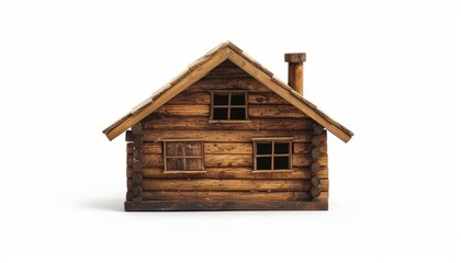Obraz na płótnie Canvas simple wooden house isolated on white background