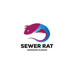 rat simple mascot logo design illustration
