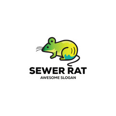 rat simple mascot logo design illustration
