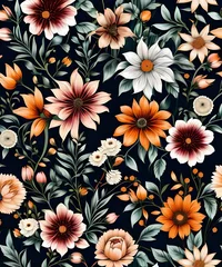 Fotobehang seamless floral background © bryan