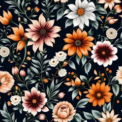 Schilderijen op glas seamless floral pattern © bryan