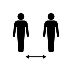 Social distance icon vector. social distancing icon. self quarantine sign
