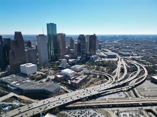 Fototapeta na wymiar Houston skyline drone