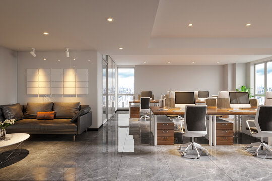 3d render of office interior