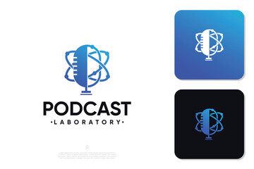 Podcast laboratory tech logo design inspirations
