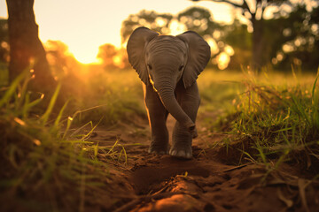 A Baby Elephant in the Wild