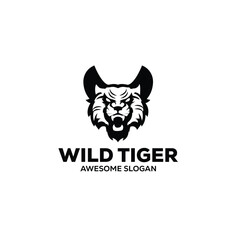 tiger head mascot illustration logo design