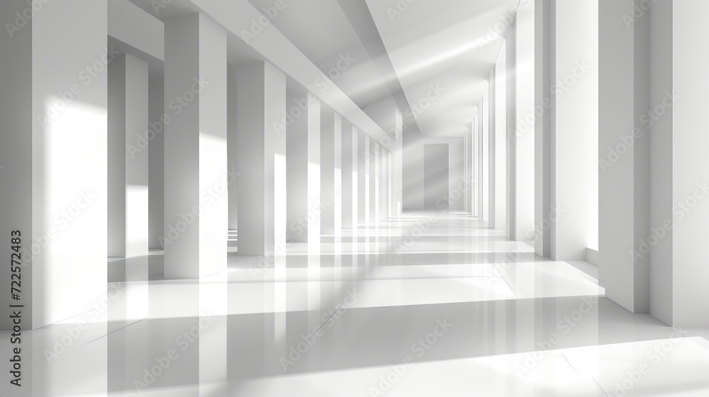 Poster empty modern white room with abundant natural light beautiful abstract architecture background