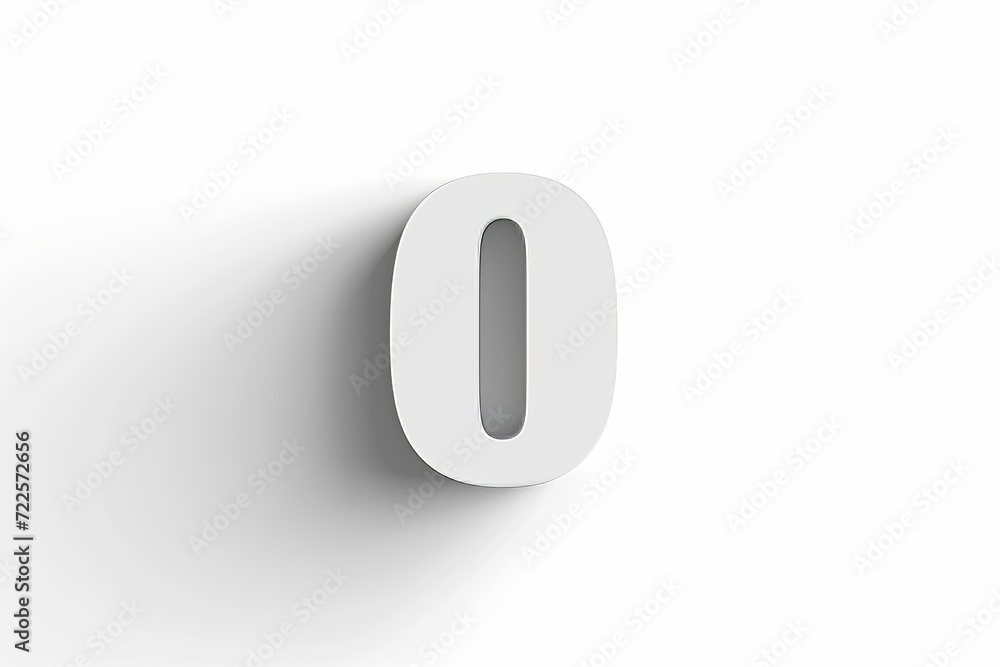 Aufkleber minimalist number zero numeral on a blank white background for design and educational concepts