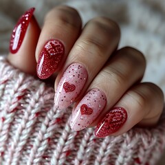 A beautiful manicure for Valentine's Day. 