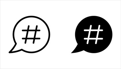 Hashtag icon set vector illustration. hashtag sign and symbol on white background