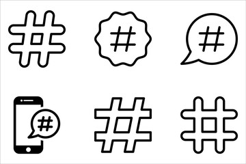 Fototapeta na wymiar Hashtag icon set vector illustration. hashtag sign and symbol on white background