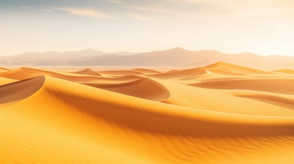Fototapeta na wymiar A desert landscape with vast yellow sands.