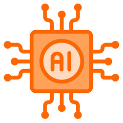 Ai Assistant Dual Tone Icon Design Vector