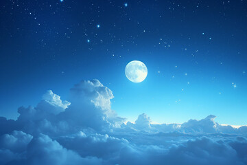 Naklejka na ściany i meble moon over the clouds