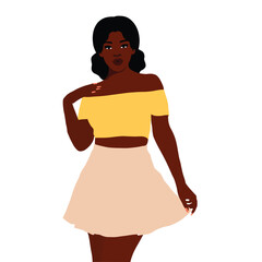 Beautiful black woman in elegant art style vector