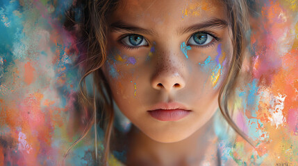 Painting of a Young Girl With Blue Eyes