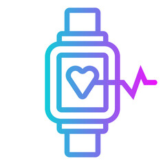 Fitness Tracker Gradient Icon Design Vector