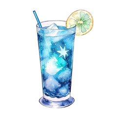 Aesthetic Watercolor Cocktail Illustration